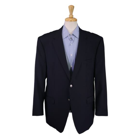Michael Kors Navy Blue w/ Metal Silver Buttons 2-Btn Wool Blazer Jacket 50R - Picture 1 of 8